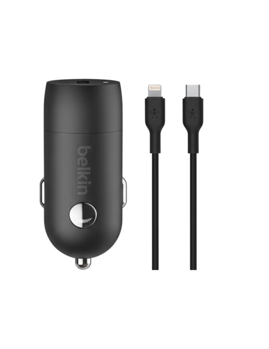 BELKIN Combo Chargeur Voiture USB-C (30W) + Câble Lightning 1m