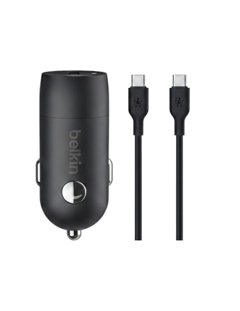 BELKIN Combo Chargeur Voiture USB-C (30W) + Câble USB-C 1m