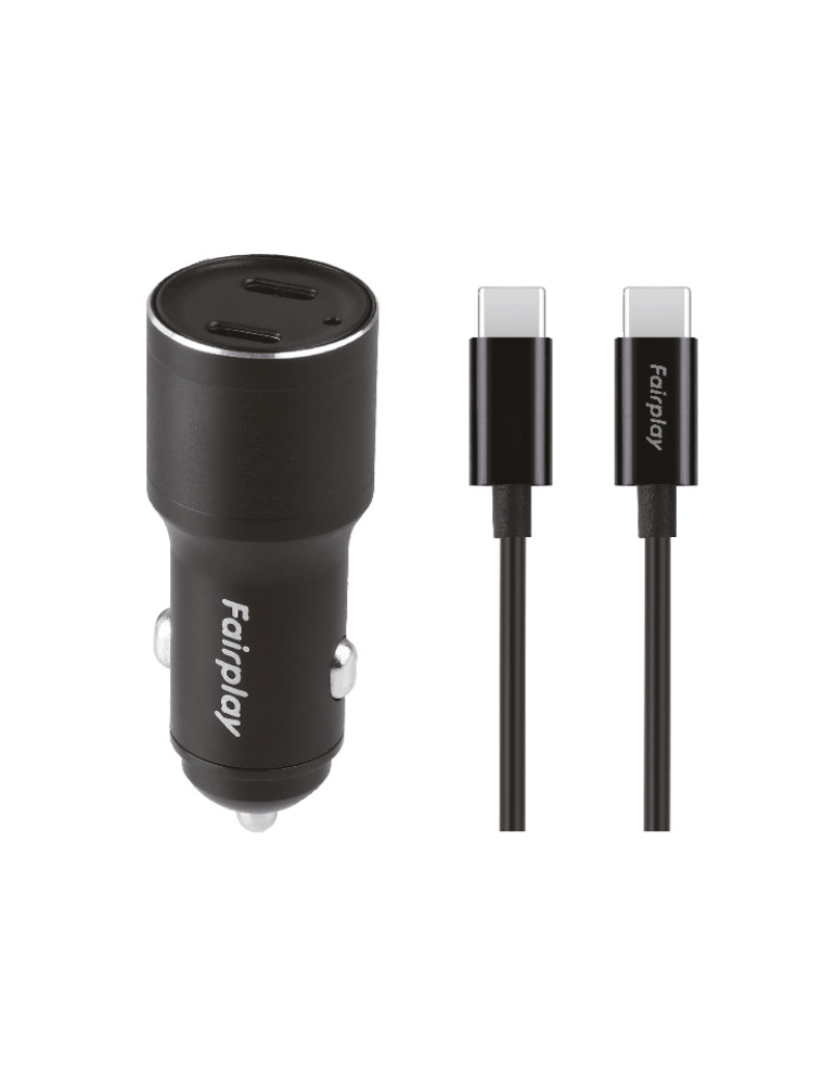 FAIRPLAY Pack Chargeur Voiture (60W) + Câble USB-C