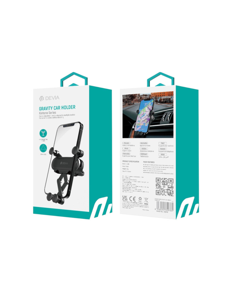 DEVIA Support Voiture à Serrage Automatique (Noir)
