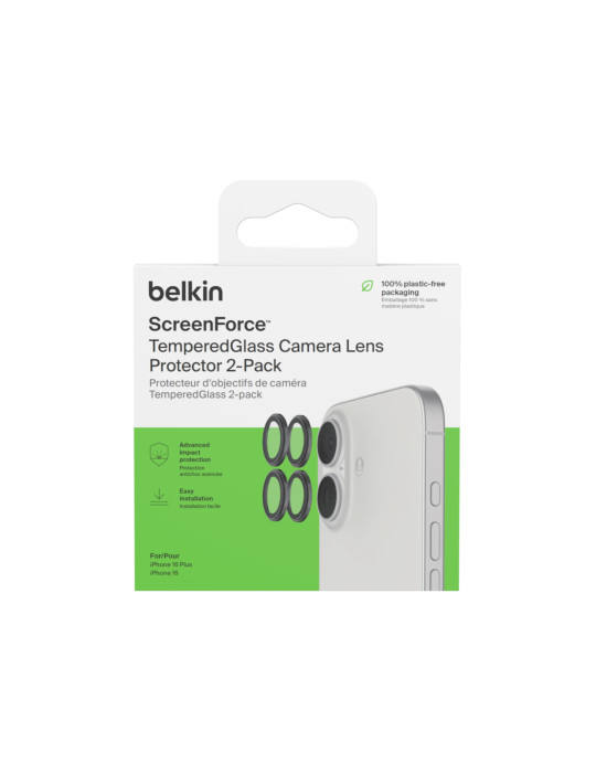 BELKIN Protection Caméra iPhone 16/16 Plus (Lot de 2)