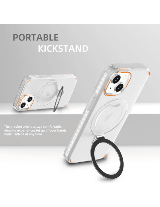 Coque Metal Ring MagSafe iPhone 16 (Noir) | DOTIRI