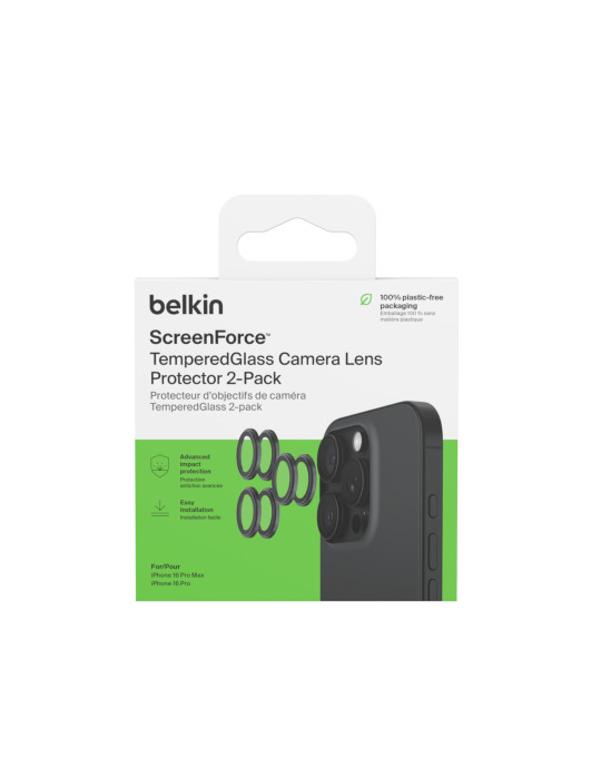 BELKIN Protection Caméra iPhone 16 Pro/16 Pro Max (Lot de 2)