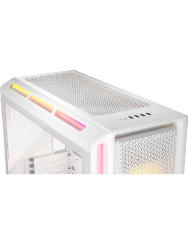 CORSAIR 5000T LX RGB Tempered Glass MT Blanc