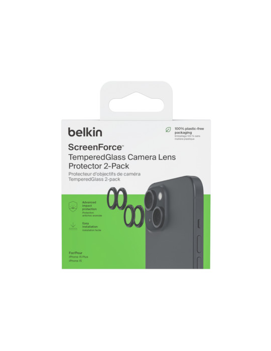 BELKIN Protection Caméra iPhone 15/15 Plus (Lot de 2)