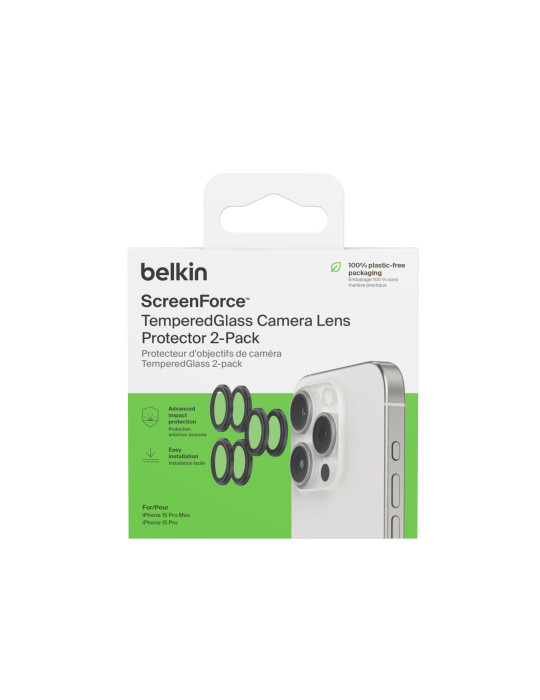 BELKIN Protection Caméra iPhone 15 Pro/15 Pro Max (Lot de 2)
