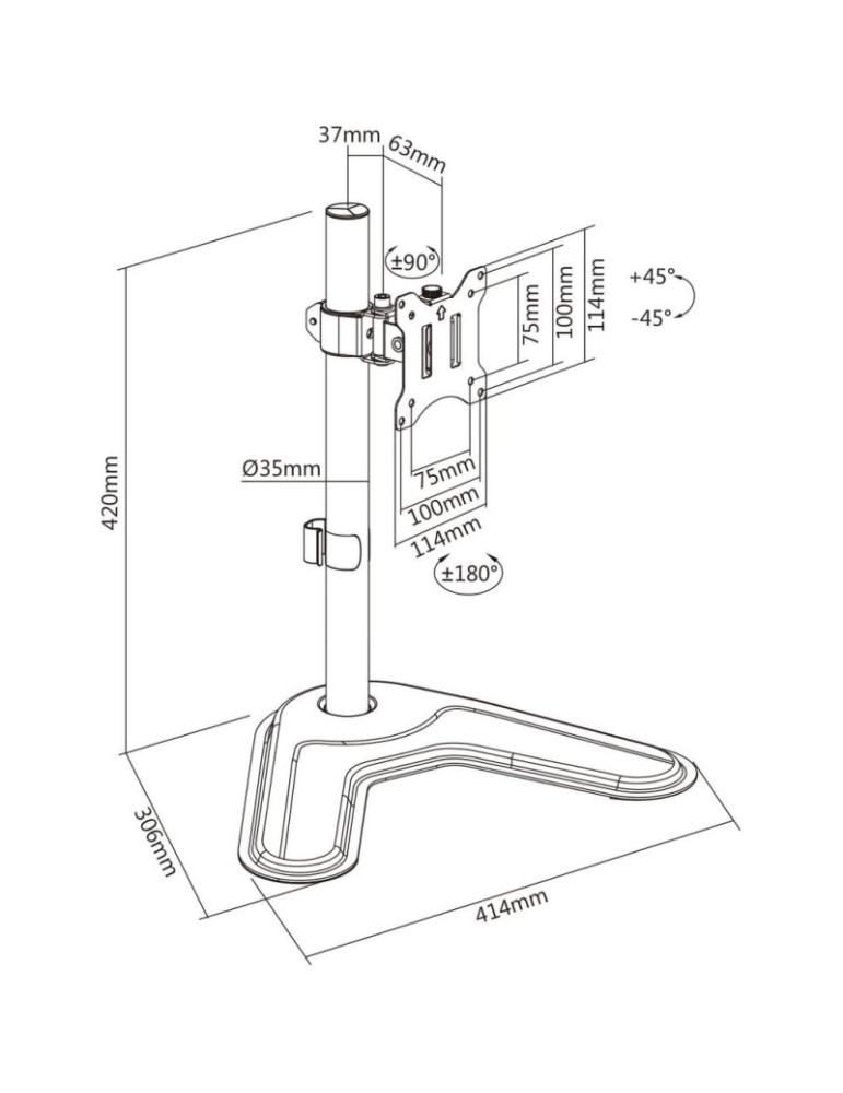 KIMEX Support de Bureau Sur Pied pour 1 | DOTIRI
