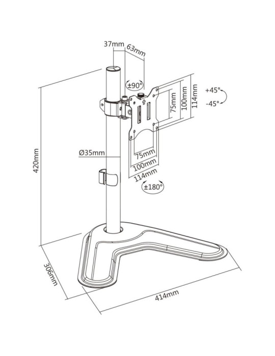 KIMEX Support de Bureau Sur Pied pour 1 | DOTIRI