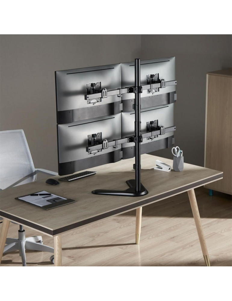 KIMEX Support de Bureau Sur Pied pour 4 Ecrans | DOTIRI