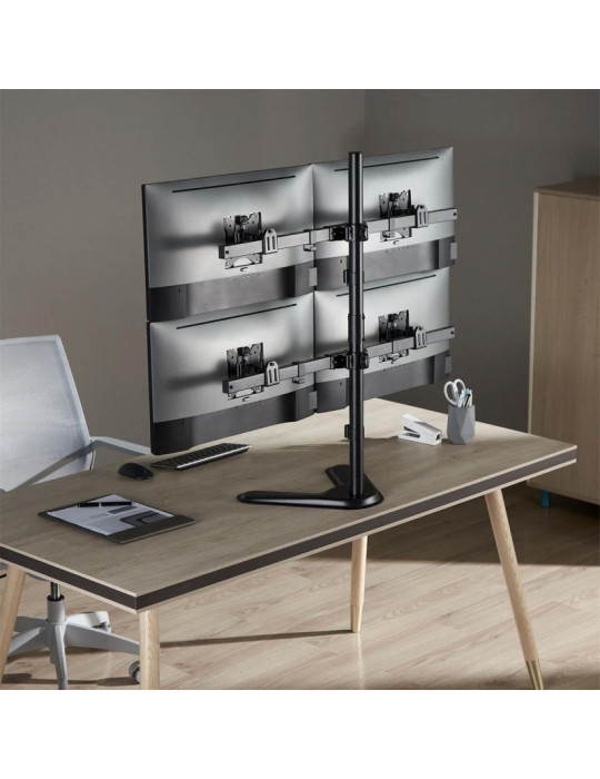 KIMEX Support de Bureau Sur Pied pour 4 Ecrans | DOTIRI