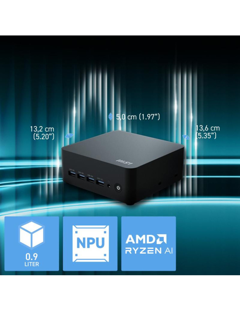 MSI Cubi AI 8M-008BEU USFF Noir 8645HS AMD SoC 5 | DOTIRI