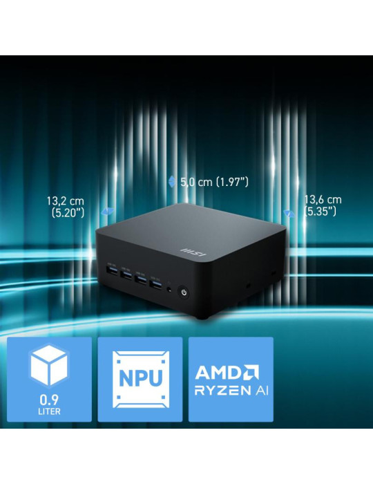 MSI Cubi AI 8M-008BEU USFF Noir 8645HS AMD SoC 5 | DOTIRI