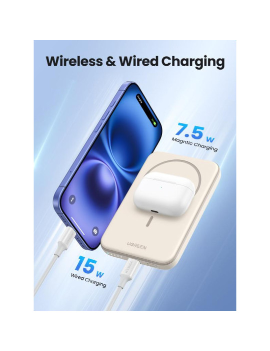 UGREEN Batterie Ext Sans Fil Qi 7,5W 5000mAh | DOTIRI