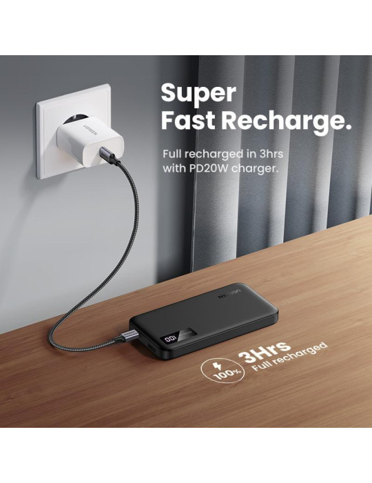 UGREEN Batterie Ext 10000mAh + 2 Ports Gris *25742
