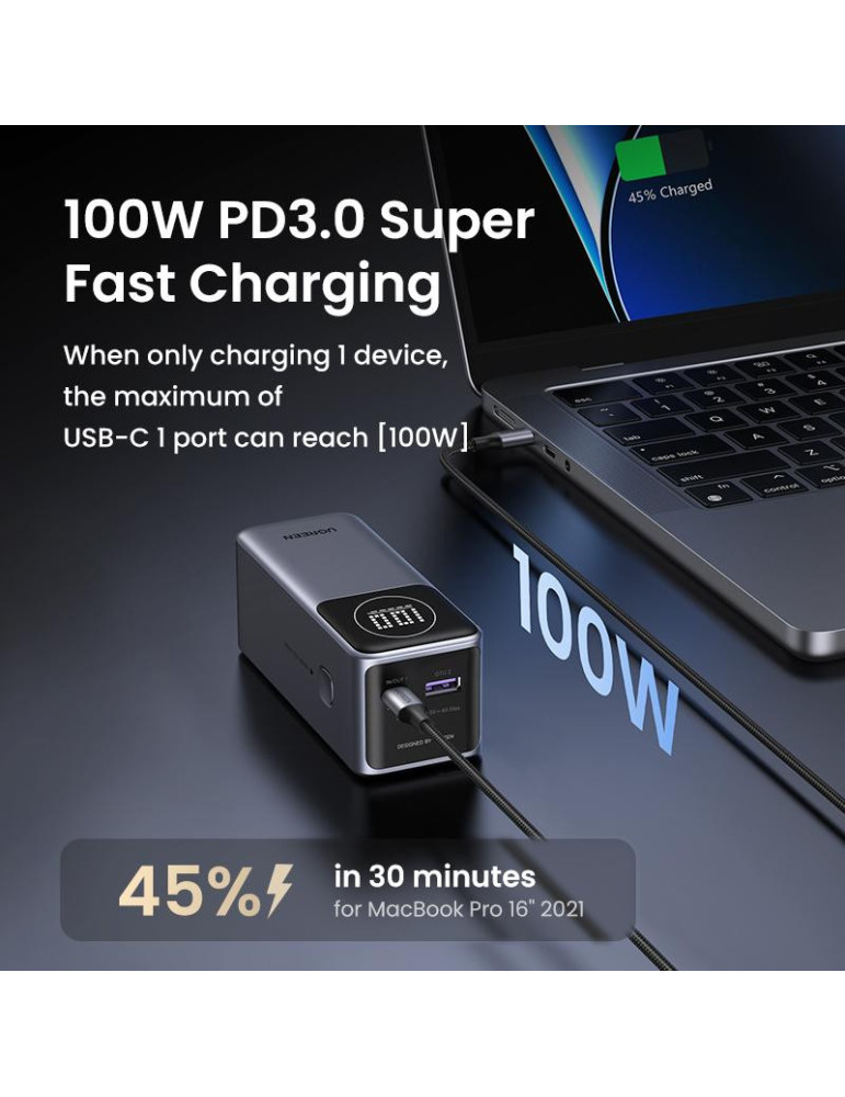 UGREEN Batterie d'Urgence Tour 12000mAh 100W | DOTIRI