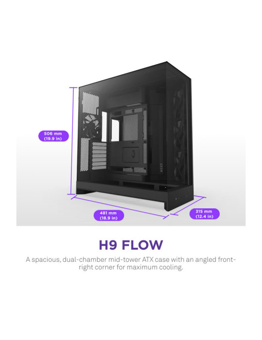 NZXT H9 Flow (2025) Dual-Chamber Mid-Tower Case | DOTIRI