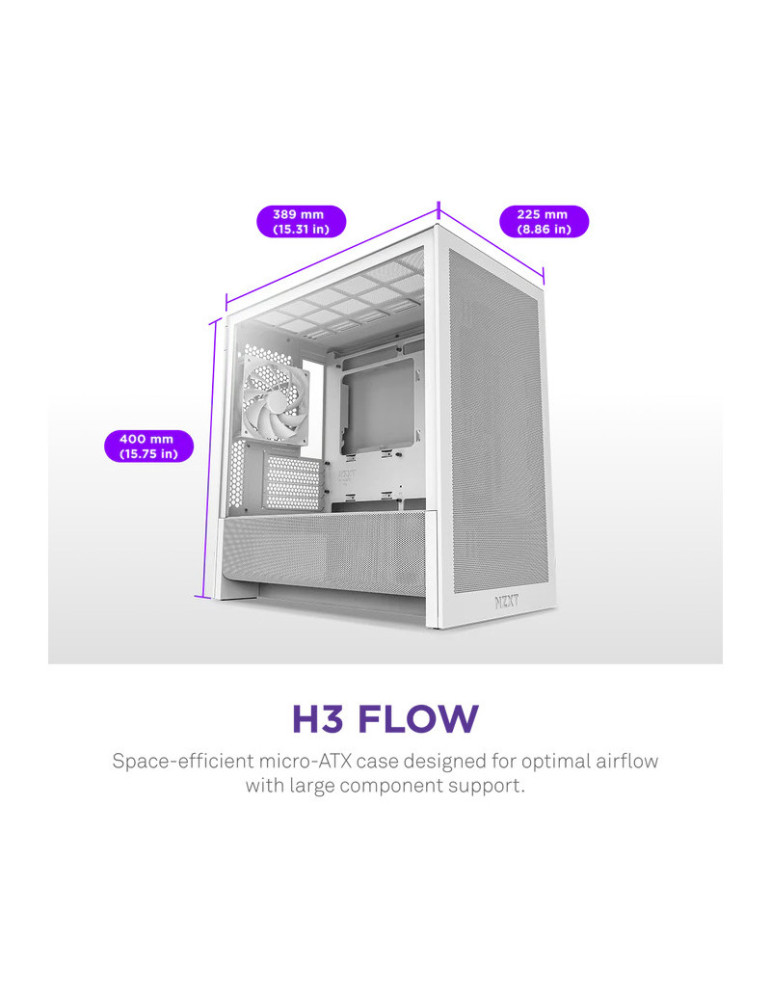 NZXT H3 Flow (2025) micro-ATX Mid-tower Case | DOTIRI
