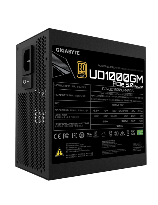 GIGABYTE 1000W PCIe 5 - GP-UD1000GM PG5 V2 - 80+ Gold