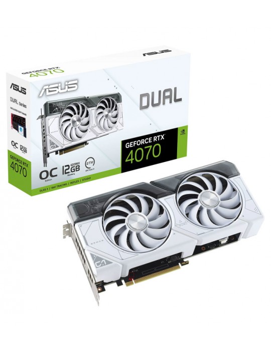 ASUS Dual -RTX4070-O12G-WHITE NVIDIA GeForce RTX 4070 12 Go GDDR6X