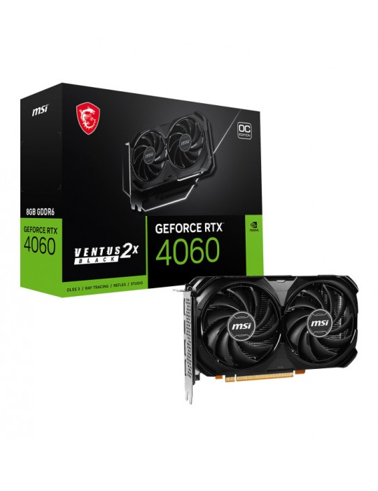 MSI GEFORCE RTX 4060 VENTUS 2X BLACK 8G OC carte graphique NVIDIA 8 Go GDDR6