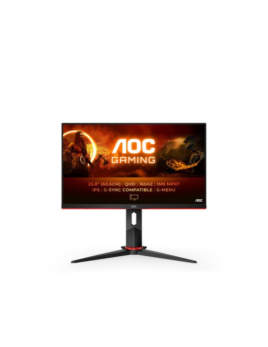 AOC G2 Q24G2A/BK ÃƒÂ©cran plat de PC 60,5 cm (23.8") 2560 x 1440 pixels Noir, Rouge