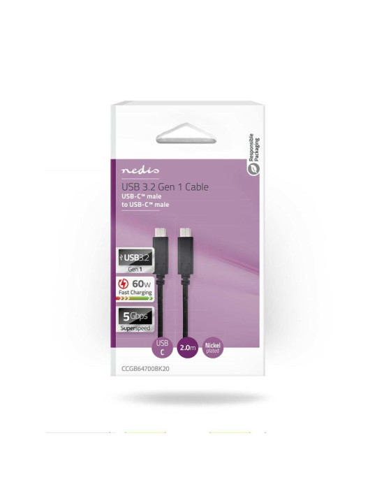 CABLE USB 3.2 GEN 1 C-Male  C-Male 2m | DOTIRI