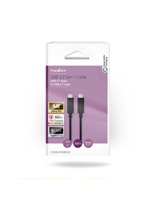 CABLE USB 3.2 GEN 1 C-Male  C-Male 3m
