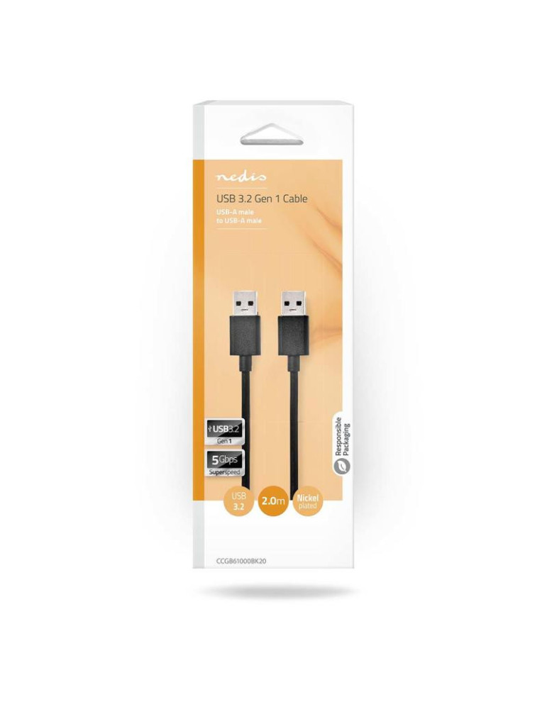 CABLE USB 3.2 A-Male  B-Male 2m noir o | DOTIRI