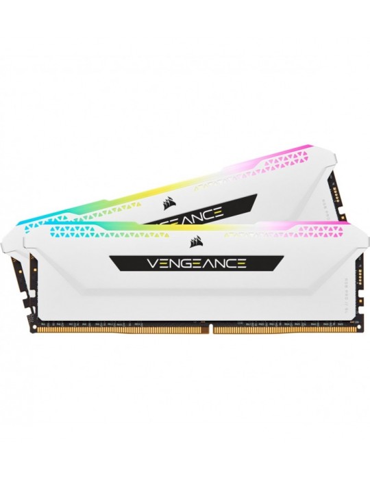 CORSAIR VENGEANCE RGB PRO D4 3200 32G (2x16G) CMH32GX4M2E3200C16W BLANC