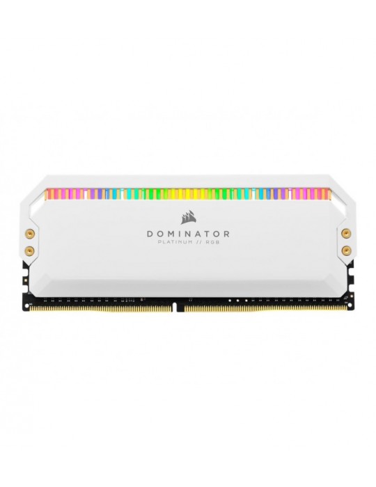 CORSAIR DOMINATOR PLATINUM RGB 32GO DDR4 3200 CL16 ( 4x8GO) BLANC .