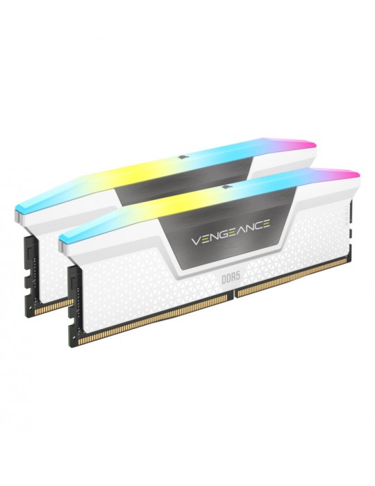 CORSAIR VENGEANCE RGB DDR5 6000 32GB (2X16G) BLANC