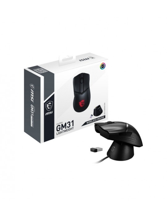 MSI CLUTCH GM31 LIGHTWEIGHT WIRELESS souris Droitier RF sans fil Optique 12000 DPI