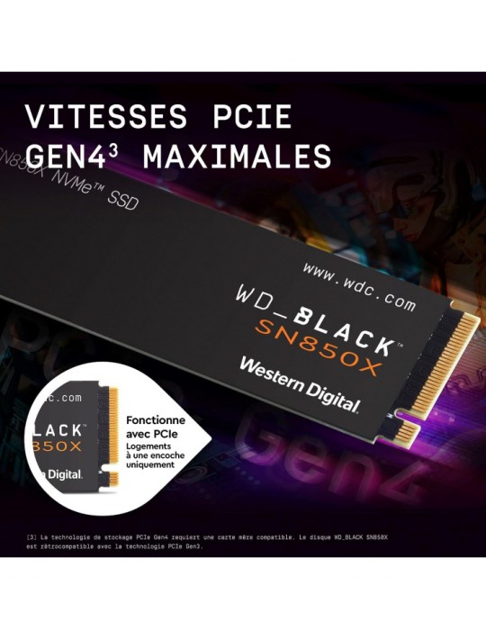 Western Digital SSD WD Black 1To - SN850X - PCIe Gen4