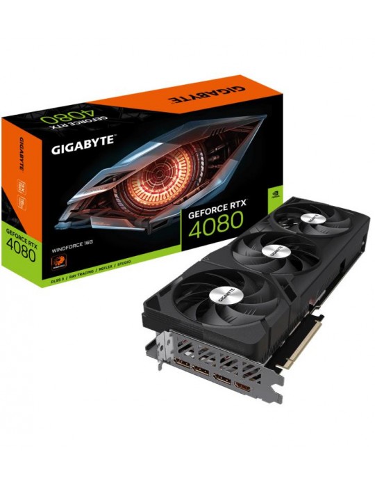 Gigabyte GV-N4080WF3-16GD carte graphique NVIDIA GeForce RTX 4080 16 Go GDDR6X