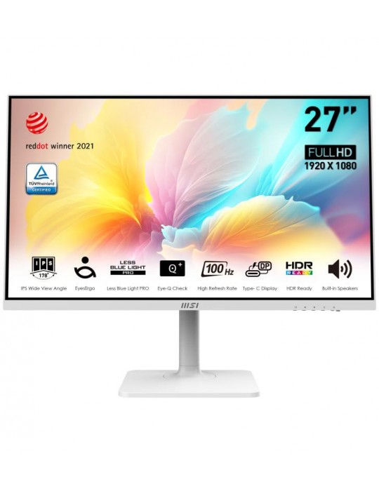 MSI Modern MD2712PW écran plat de PC 68,6 cm (27") 1920 x 1080 pixels Full HD LCD Blanc