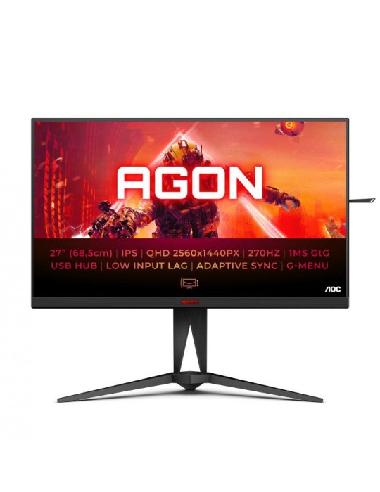 AOC AG275QZ/EU écran plat de PC 68,6 cm (27") 2560 x 1440 pixels Quad HD Noir, Rouge