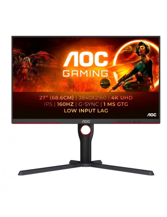 AOC G3 U27G3X écran plat de PC 68,6 cm (27") 3840 x 2160 pixels 4K Ultra HD LED Noir, Rouge