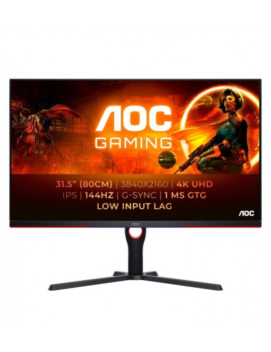 AOC G3 U32G3X LED display 80 cm (31.5") 3840 x 2160 pixels 4K Ultra HD Noir, Rouge