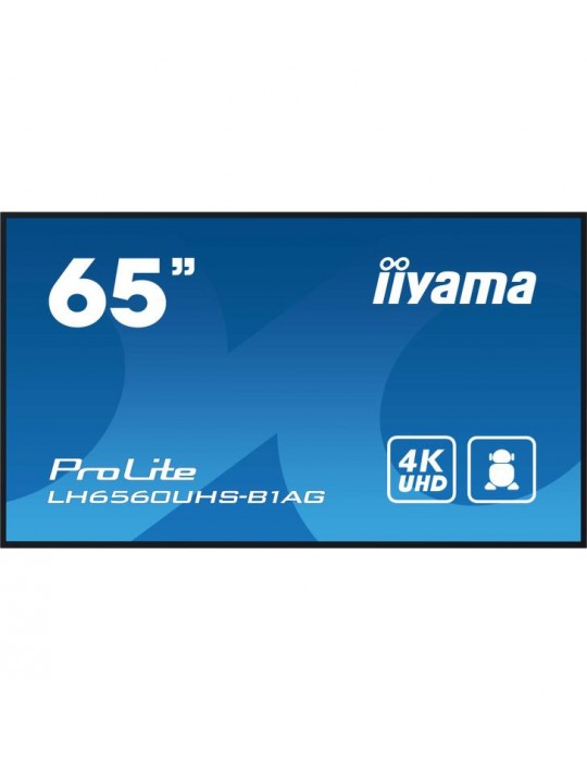 iiyama PROLITE Carte A numérique 165,1 cm (65") LED Wifi 500 cd/m² 4K Ultra HD Noir Intégré dans le processeur Android 11 24/7