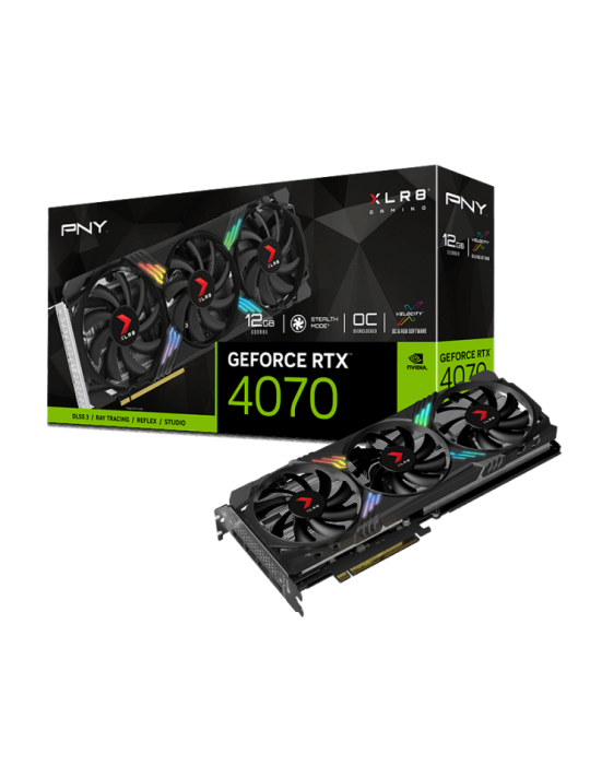 PNY GEFORCE RT 4070 12GB XLR8 Gaming VERTO Overclocked Edition DLSS 3