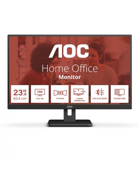 AOC 24E3UM écran plat de PC 61 cm (24") 1920 x 1080 pixels Full HD Noir