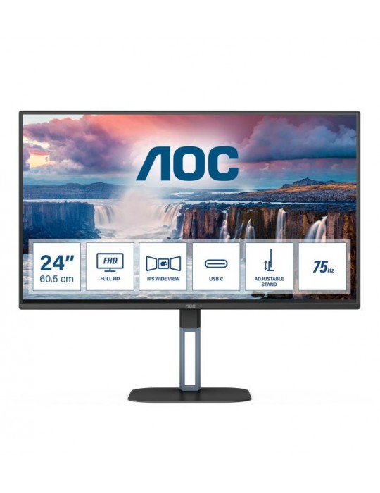 AOC V5 24V5C/BK écran plat de PC 60,5 cm (23.8") 1920 x 1080 pixels Full HD LED Noir