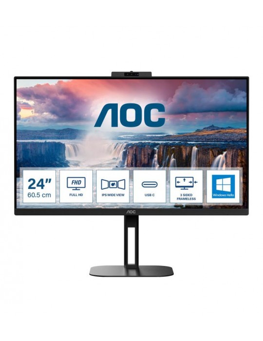 AOC V5 24V5CW/BK écran plat de PC 60,5 cm (23.8") 1920 x 1080 pixels Full HD LED Noir