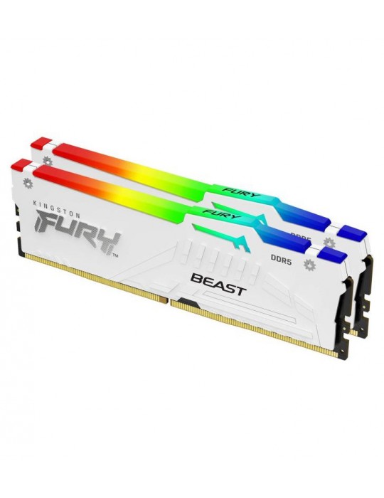 Kingston Technology FURY Beast 32 Go 5600 MT/s DDR5 CL36 DIMM (Kits de 2) White RGB EXPO