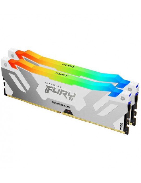 Kingston Technology FURY 32 Go 6400 MT/s DDR5 CL32 DIMM (Kits de 2) Renegade RGB Blanc XMP