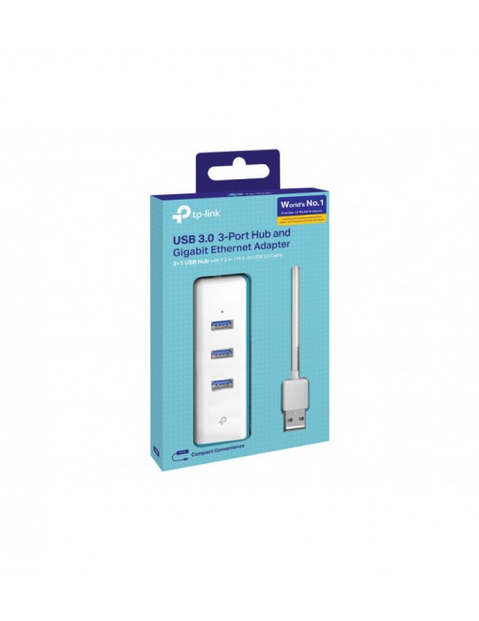 TP-Link UE330 - Adaptateur USB / Ethernet Gigabit avec Hub 3 ports USB 3.0