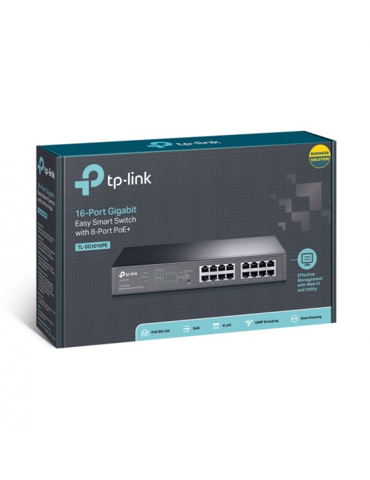 TP-LINK TL-SG1016PE - Switch Easy Smart 16 Ports Gigabit - 8 Ports PoE+