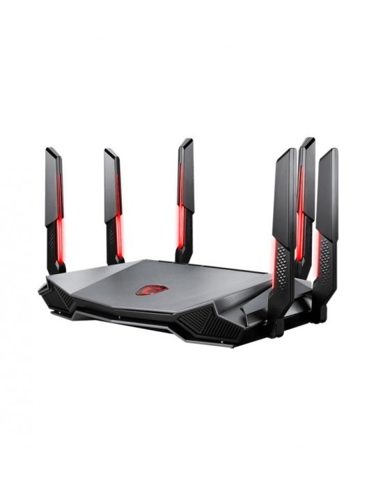 MSI RADIX AXE6600 WIFI 6E TRI-BAND routeur sans fil Gigabit Ethernet Bi-bande (2,4 GHz / 5 GHz) Noir, Rouge