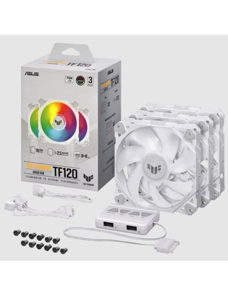 ASUS TUF GAMING TF120 ARGB WHITE EDITION 3IN1 | DOTIRI