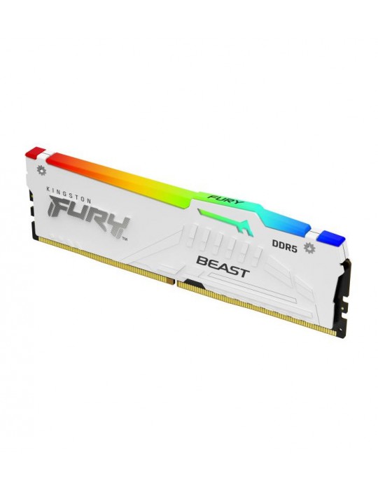 Kingston Technology FURY Beast 32 Go 5600 MT/s DDR5 CL36 DIMM (Kits de 2) White RGB EXPO